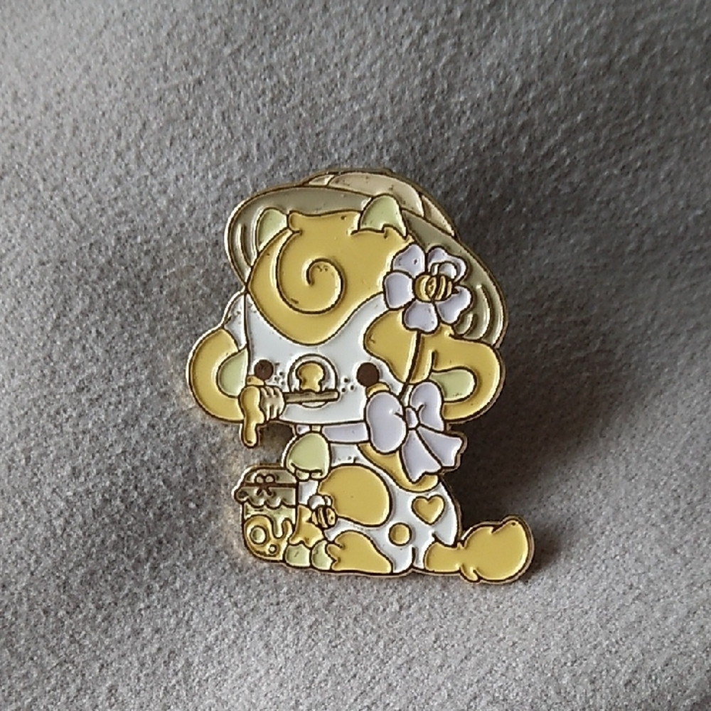 Bright Bat Design Harvest Cows Yellow Honey Cow Enamel Pin